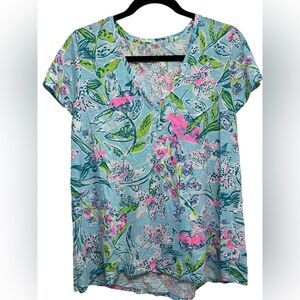 Lilly Pulitzer Bali Blue Sway This Way
Etta Tshirt Vneck Women's Sz L